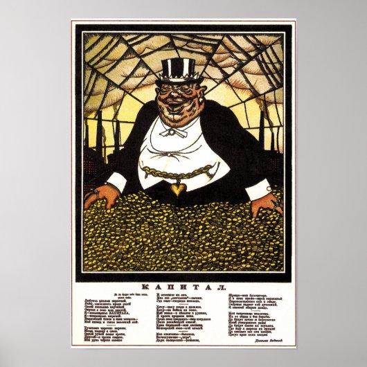  Sovjet-Unie Antikapitalistische Propaganda Poster (Voorkant)