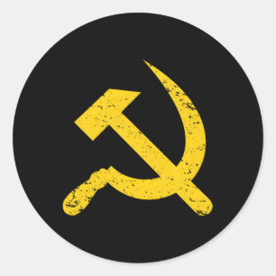 Sovjet-Unie communistische vlag hamer en sikkel Ronde Sticker
