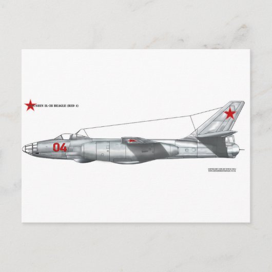Sovjet-Unie Ilyushin Il-28 Beagle Briefkaart (Voorkant)