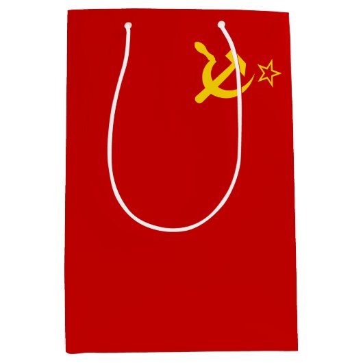 Sovjet-Unie Vlag Communistisch Sikkel en Hammer Medium Cadeauzakje (Voorkant)