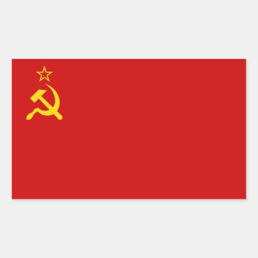Sovjet-Unie Vlag Communistisch Sikkel en Hammer Rechthoekige Sticker (Voorkant)
