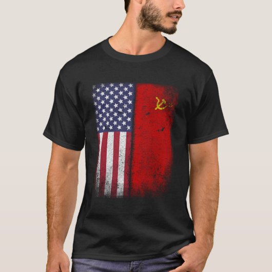 Sovjet-Unie Vlag Socialistische Hammer Sikkel CCCP T-shirt (Voorkant)