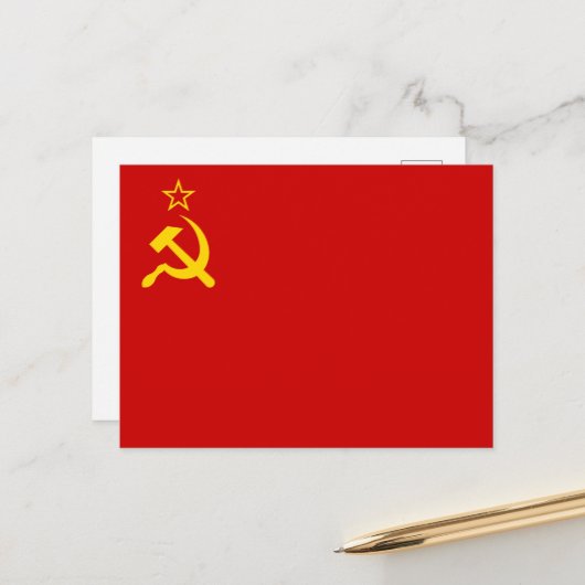 Sovjet-Unie vlag, USSR, CCCP, Communisme, Lenin Briefkaart (Voorkant / Achterkant in situ)