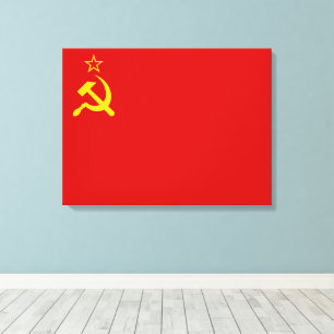 Sovjet-Unie Vlag, USSR, CCCP, Communisme, Lenin Canvas Afdruk