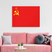 Sovjet-Unie Vlag, USSR, CCCP, Communisme, Lenin Canvas Afdruk (Insitu (Woonkamer))