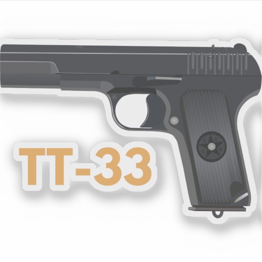 Sovjet WO2 Pistol Tokarev TT-33 Sticker (Voorkant)