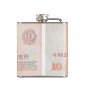 Sovjetbiljet van 10 roebel heupfles (Achterkant)