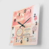 Sovjetbiljet van 10 roebel vierkante klok (Hoek)