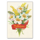 Sovjetfeest briefkaart met 8 maart kaart (Voorkant)