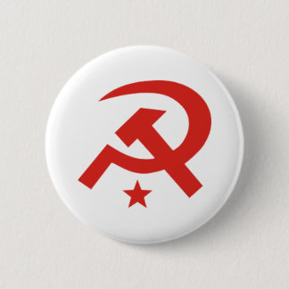 Sovjethamer en sikkelvormig ontwerp ronde button 5,7 cm