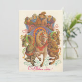 Sovjetkaart met de nieuwjaarscavalerie programmakaart (Staand voorkant)