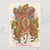 Sovjetkaart met de nieuwjaarscavalerie programmakaart (Voorkant)