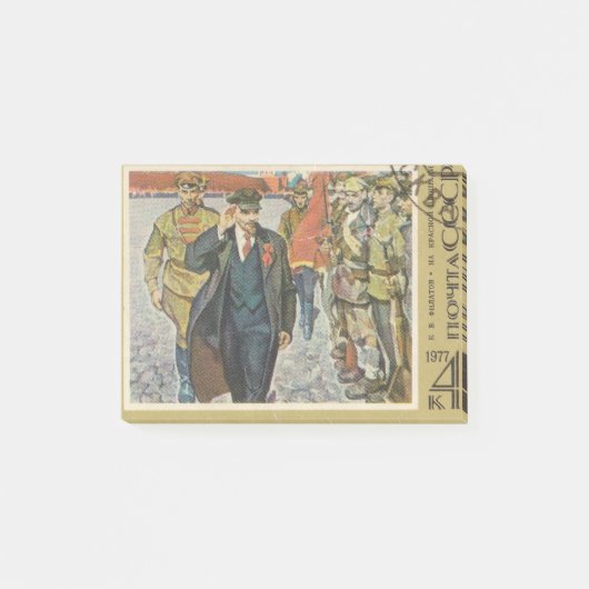 Sovjetpostzegel Lenin op het Rode plein Post-it® Notes (Voorkant)