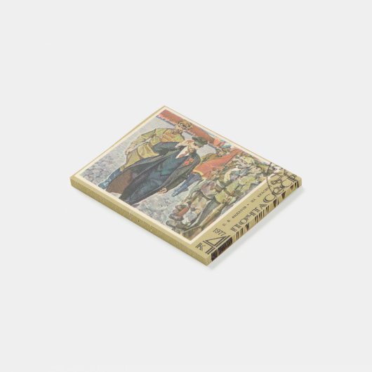 Sovjetpostzegel Lenin op het Rode plein Post-it® Notes (Schuin)