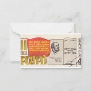 Sovjetpostzegel met Lenin Notitiekaartje