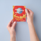 Sovjetretro briefkaart Dag van de Arbeid Flyer (Hand)