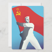 Sovjetunie arbeider vintage kunstprint. (Achterkant)