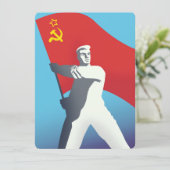 Sovjetunie arbeider vintage kunstprint. (Staand voorkant)