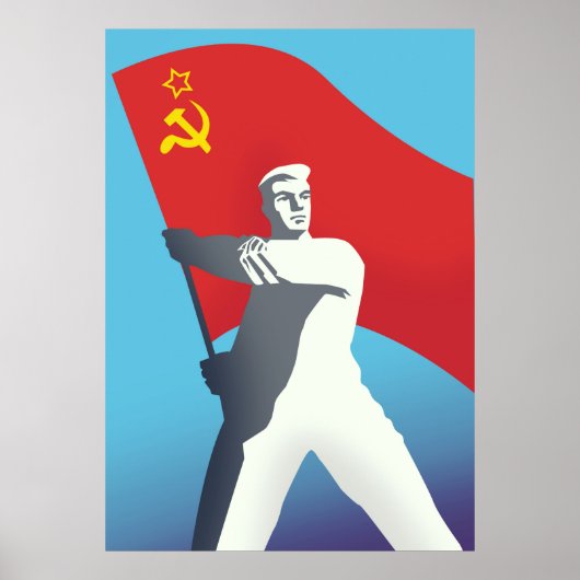 Sovjetunie arbeider vintage kunstprint. poster (Voorkant)
