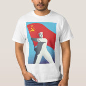 Sovjetunie arbeider vintage kunstprint. t-shirt (Voorkant)