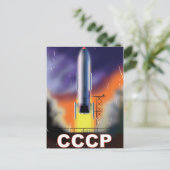 Sovjetunie Retro Ruimteraket Poster Briefkaart (Staand voorkant)