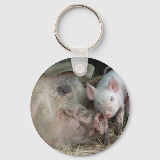 Sow met Piglet Sleutelhanger (Voorkant)
