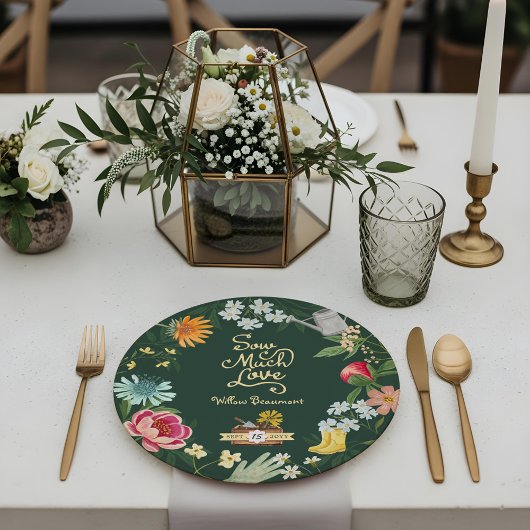 Sow Much Love Baby in Bloom Garden Baby shower Papieren Bordje