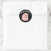 Sow What Funny Sassy Pig Donk BG Ronde Sticker (Tas)