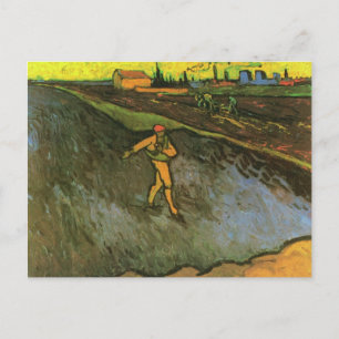 Sower, Arles in Background(F575a)Van Gogh Fine Art Briefkaart