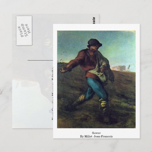 Sower-by-Millet (II), Jean-Francois Briefkaart (Voorkant / Achterkant)