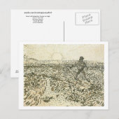 Sower met gestelde zon, Van Gogh Fine Art Briefkaart (Voorkant / Achterkant)