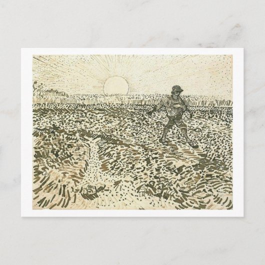 Sower met gestelde zon, Van Gogh Fine Art Briefkaart (Voorkant)