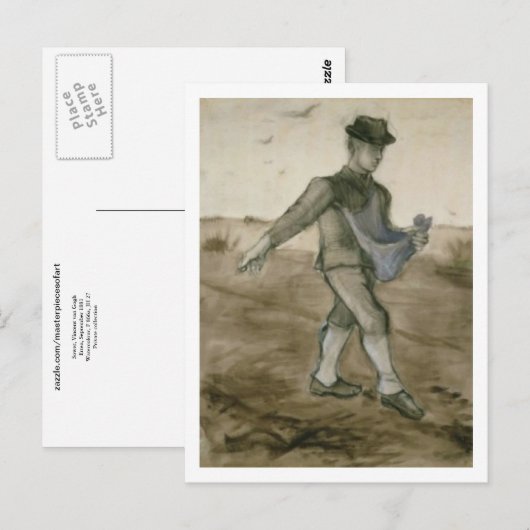 Sower, Vincent van Gogh Fine Art Briefkaart (Voorkant / Achterkant)
