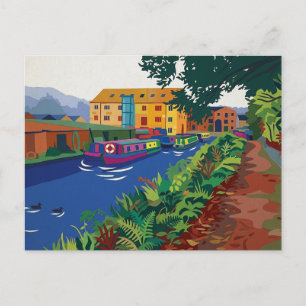 Sowerby Bridge Kanaalbekken Fauvistische stijl Sch Briefkaart