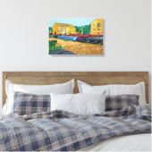 Sowerby Bridge Kanaalbekken Kunst Canvas Afdruk (Insitu (Slaapkamer))
