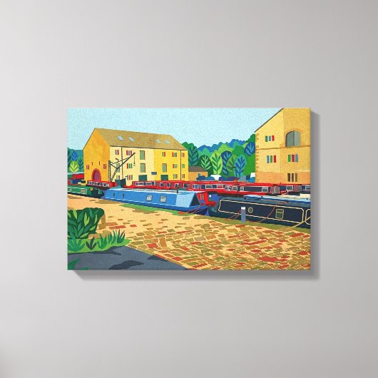Sowerby Bridge Kanaalbekken Kunst Canvas Afdruk (Voorkant)
