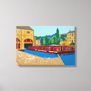 Sowerby Bridge Kanaalbekken Matisse Stijl Kunst Canvas Afdruk