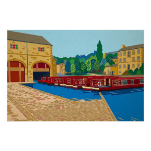 Sowerby Bridge Kanaalbekken Matisse Stijl Kunst Perfect Poster