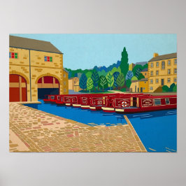 Sowerby Bridge Kanaalbekken Matisse Stijl Kunst Poster