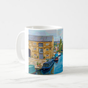 Sowerby Bridge Kanaalbekken Vintage Stijl Kunstpri Koffiemok