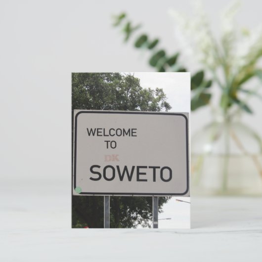 soweto welkomstteken briefkaart (Staand voorkant)