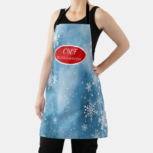 Sowflakes Blue Holiday Schort (Insitu)