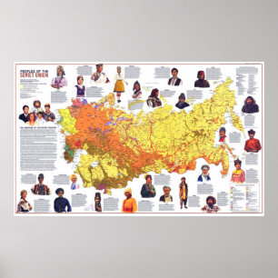 "Sowjetunion: 1976 - Detaillierte Völkerkarte ... Poster