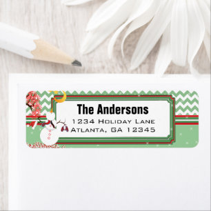 Sowman Chevron ZigZag, adres voor Kerstmis Etiket