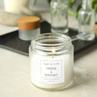 Soy Candle | Eenvoudig minimalistisch grijs en wit Vierkante Sticker