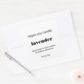 Soy Candle | Eenvoudig zwart-wit, aangepast 3 inch Vierkante Sticker (Envelop)