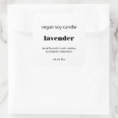 Soy Candle | Eenvoudig zwart-wit, aangepast 3 inch Vierkante Sticker (Tas)