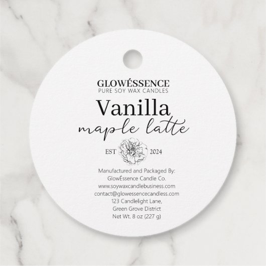 Soy Candle Label Flower (Achterkant)