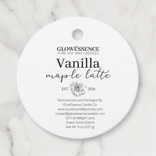 Soy Candle Label Flower (Voorkant)