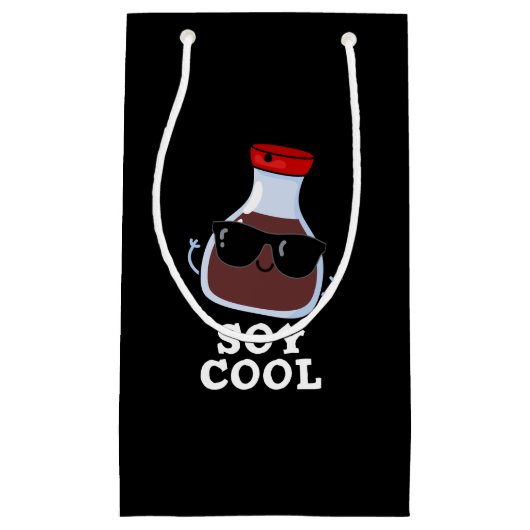 Soy Cool Funny Soy Sauce Pun Dark BG Klein Cadeauzakje (Voorkant)